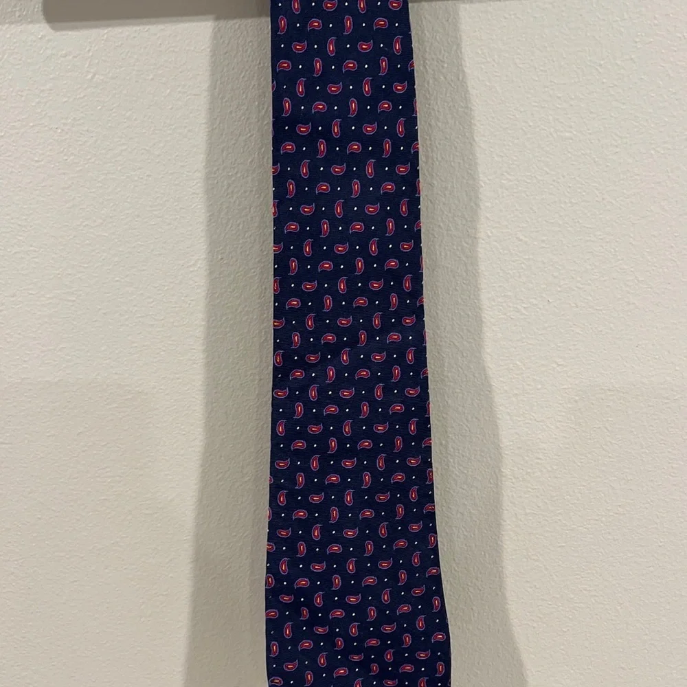 Lauren Ralph Lauren Silk Neck Tie Paisley Blue Red School Uniform